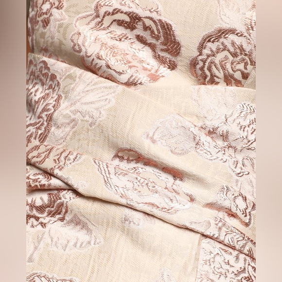 Lulu’s Redefine Regal Pale Pink Floral Flowers Jacquard Strapless Maxi Dress s - Picture 5 of 8